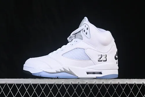 All categories Air Jordan Jordan series basketball shoes Air Jordan 5 TG version Air Jordan 5 Retro "White Metallic" AJ5 Joe 5 Silver HQ7978-103
